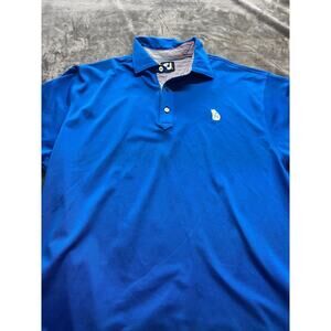 FJ Footjoy GA Georgia Golf Polo Mens L Large Blue Performance Short Sleeve Shirt
